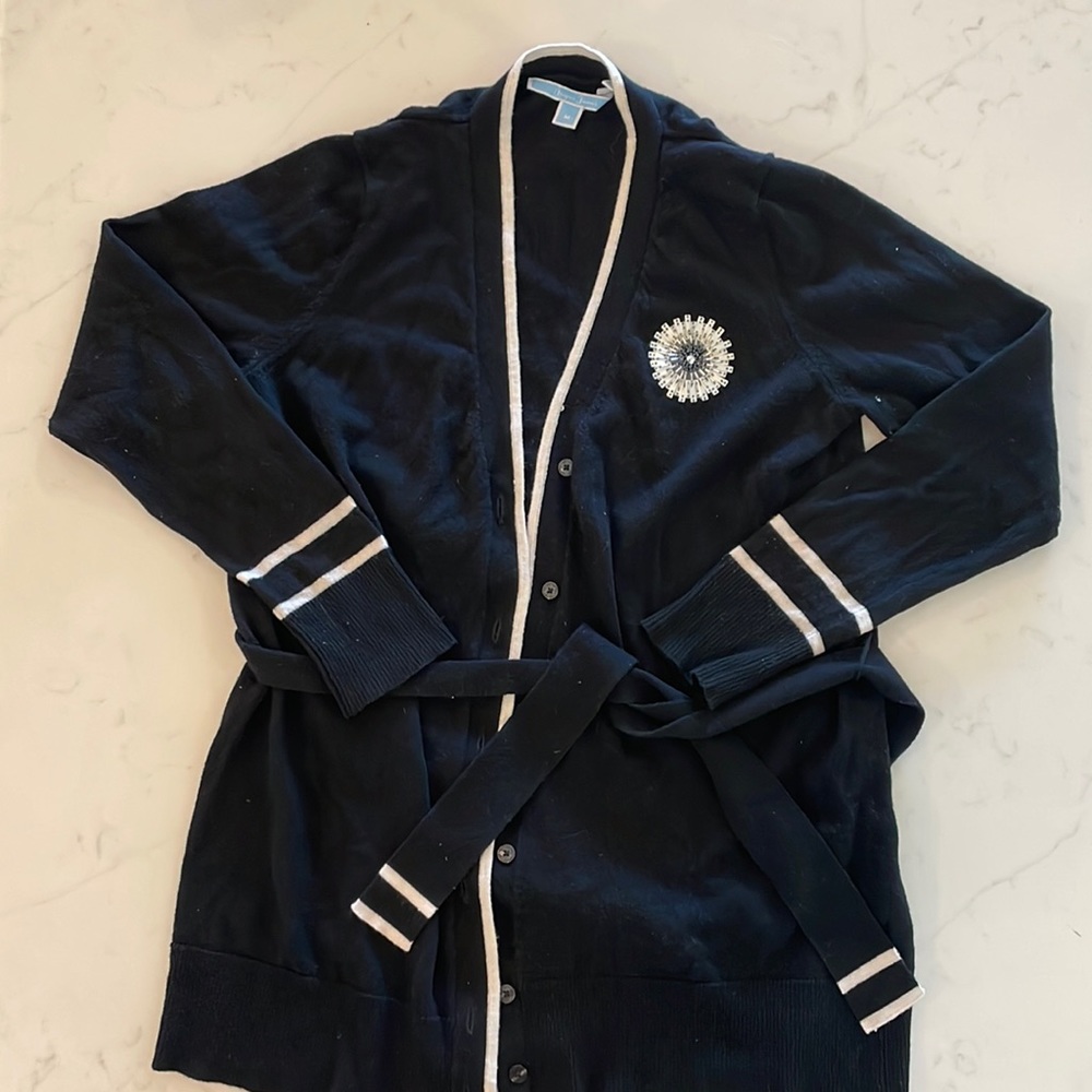 Draper James Long Sleeved Medium Black Cardigan